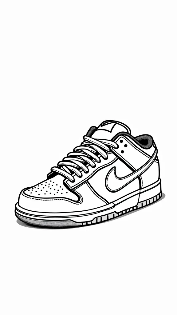 Página para colorear de Nike Dunk